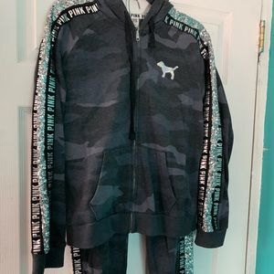Like New Victoria Secret Pink Sequins Sweatsuit